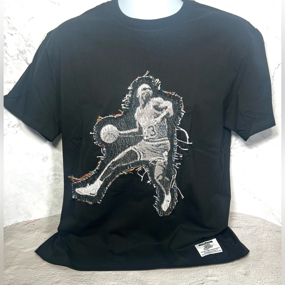Micheal Jordan Hand Made 3 Ring T-Shirt Size Large Black NWOT